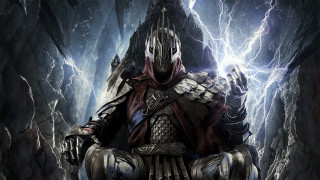 Man armor throne cave lightning - a man in armor free wallpaper