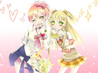 Two anime girls blonde greeneyes - two anime girl free wallpaper for desktop