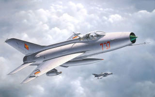 Fighter jet clouds ultrafine illustration - chen hong free wallpaper