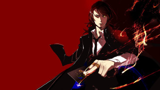 Man suit gun red background 2 - a red background behind free wallpaper