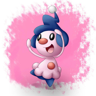 Cartoon character pink background blue - head free wallpaper for tablet