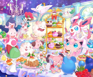 Cartoon table food animals cake - pastel free wallpaper