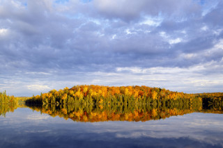 Lake trees cloudy sky reflection - a cloudy sky above free wallpaper