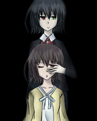 Anime couple green eyes black - green eye free wallpaper for mobile