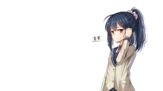 Woman ponytail jacket holding head - her free wallpaper