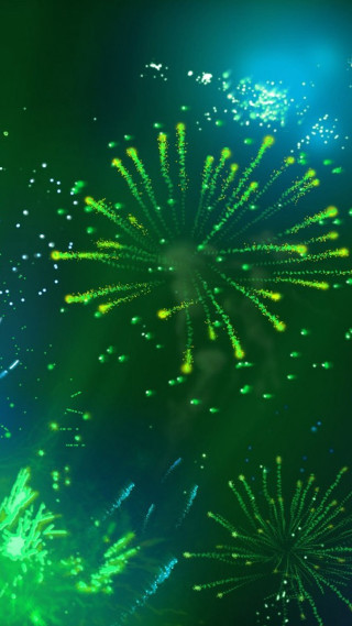 Green blue fireworks display black - a microscopic photo free wallpaper for mobile
