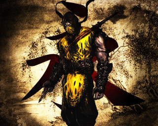 Man yellow black costume swords - two sword free wallpaper for desktop
