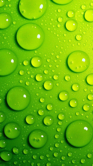 Green background water drops surface - art green free wallpaper for mobile