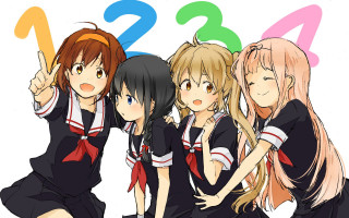 Girls numbers white background manga - serial art free wallpaper for desktop