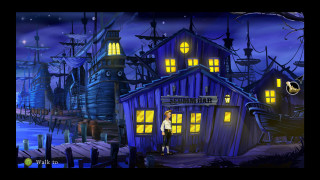 Man standing house boat nighttime - don bluth free wallpaper
