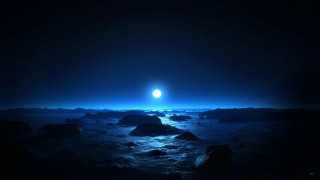 Dark blue space bright light - moonlight free wallpaper
