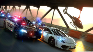 Police car highway helicopter flying - a highway next free wallpaper