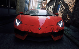 Red sports car alley brick - unreal engine free wallpaper for desktop