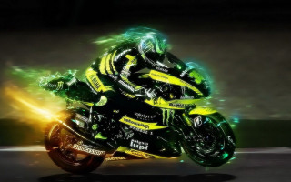 Motorcycle holography lighting energy graphics - a white light free wallpaper