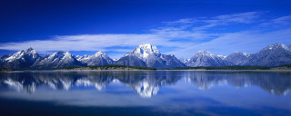 Mountain range reflection lake blue 3 - ansel adams free wallpaper