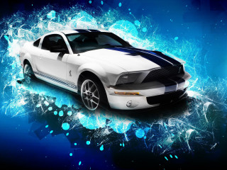 White car blue background paint - a white car free wallpaper