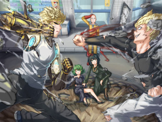 Group people room gun pointing - a manga drawing free wallpaper