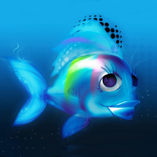 Colorful fish black dot blue - a black dot free wallpaper
