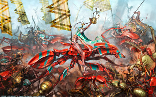 Battle scene people giant red - a bunch of people free wallpaper