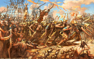 People armor spears group painting - armor and armor free wallpaper