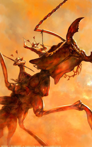 Woman horse sword bird painting - a painting of a woman riding free wallpaper