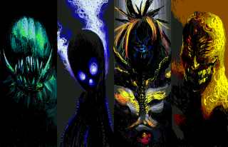 Alien creatures glowing eyes hair 2 - creature free wallpaper