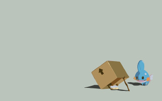 Blue bunny box bird small - low free wallpaper