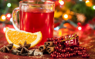 Glass tea orange cinnamon christmas - a slice free wallpaper