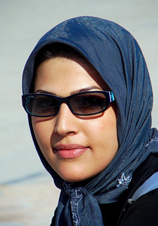 Woman blue scarf sunglasses serious - woman free wallpaper for mobile