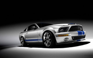 Silver mustang blue stripes hood - blue stripe free wallpaper