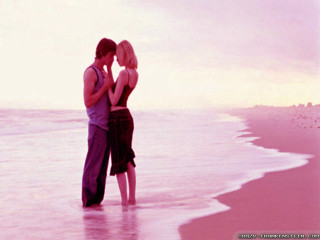 Couple beach ocean sky pink - top of a beach next free wallpaper