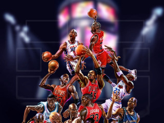 Basketball players group court lights - a group together free wallpaper