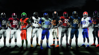 Football players uniforms helmets dark - a line free wallpaper