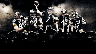 Football players city skyline dark - charles alston free wallpaper