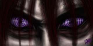 Purple eyes long hair gothic - purple eye free wallpaper