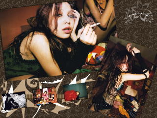 Woman smoking man cigarette collage - neoexpressionism free wallpaper