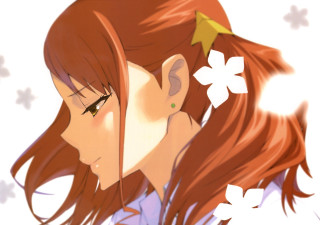 Girl red hair star distant - a flower free wallpaper