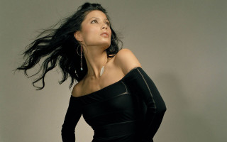 Woman long hair wind eyes 5 - her eye free wallpaper