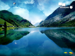 Lake mountains cloudy sky house - mountain under a cloudy sky free wallpaper