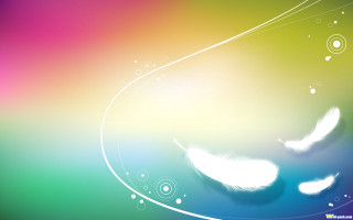 Colorful background white feather bubbles 2 - a white feather free wallpaper