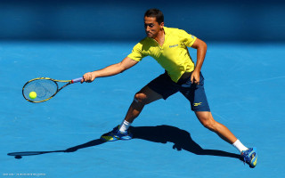 Man yellow shirt tennis blue - emiliano ponzi free wallpaper