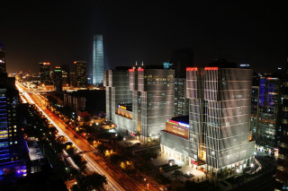 City night lights traffic buildings 2 - traffic free wallpaper