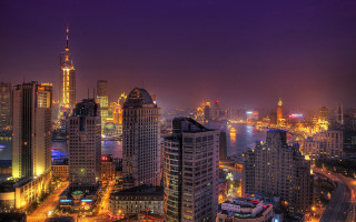 City skyline night tall buildings 30 - cao buxing free wallpaper