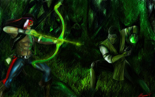 Two people forest green bow - two person free wallpaper for desktop