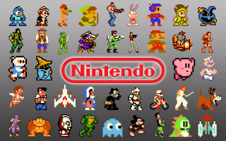 Nintendo characters bunch group fun - 2 d sprite free wallpaper