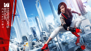 Woman futuristic city red shoes - red shoe free wallpaper