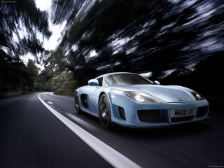 Blue sports car night road 3 - motion blur free wallpaper