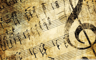 Grungy music notes treble barque - cinematic composition free wallpaper