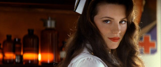 Woman longhair white shirt kitchen - bottle free wallpaper