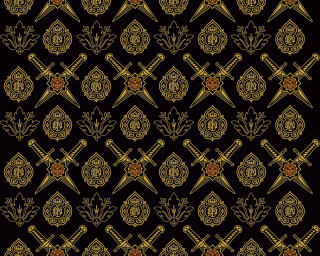 Swords shield pattern black gold - alexander mcqueen free wallpaper